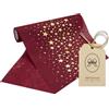 100%Mosel Runner da tavola in TNT, Rosso Bordeaux, stelle oro (20 cm x 5 m)