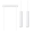 FOSKE Vela Line | Lampada a Sospensione Doppia in Alluminio, Bianca | Lampadario per cucina e soggiorno, 2 paralumi cilindrici, 2 × GU10 max 10 W, cavo regolabile, lampadine non incluse