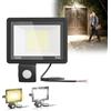 Froadp Lampada a LED per esterni con sensore di movimento, faretto da esterno con cavo di alimentazione da 35 cm, IP66,100 W, in alluminio pressofuso, per giardino, terrazza, garage, cortile (senza