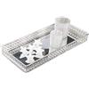 Druline Spiegeltablettkerzentablett in Metallo e Specchio in Argento 5 cm x 40 cm x 18 CM
