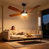 Aigostar Ventilatore da Soffitto con Luce e Telecomando, Noce