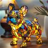 Introti Lampada a LED per Cani, Serie di Cani in Resina Maculata, Lampada da Tavolo a Tema di Cani Carini, Sculture di Animali, Luce Notturna Ambientale per la Decorazione della Camera da Letto e del