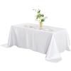 RICUHJIAJU Tovaglia in Raso 259 x 147 cm, Tovaglia per Banchetto di Matrimonio, Tovaglia Monocolore, Decorazione per Battesimo, Decorazione della Tavola per Matrimonio Ristorante Giardino Festa Banchetto，Bianco