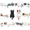 ZFGJ Mini Figurine di Gatti Decorativi Resina, 12 Pezzi Miniature Gattini Carine,Statuine Gatto per Decor Auto Interni,Gadget Auto Divertenti, Decor per Cruscotto,Scrivania Ufficio,Accessori Macchina Donna