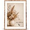 Velora Home&Living VELORA H&L Cornice Foto Legno Bruciato 70 x 100 cm - Cornice in Legno con Plexiglass Trasparente, Portafoto da Parete, Cornice per Poster, Fotografie, Puzzle, Diplomi e Certificati