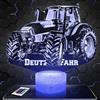 Lampephoto.fr - Lampada Trattore Deutz F. Luce Notturna 3D Agricoltore | Prodotto in Francia, scelta della base, luminosità regolabile, batteria/USB, regalo per agricoltori