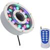 THEGA Faretto Subacquei - Faretti Piscina, IP68 Illuminazione Impermeabile Per Stagno A Foro Centrale, Luce Subacquea 12/24V, Lampada Per Giochi D'acqua Con Cambio Colore RGB Con Telecomando(12W(12V))