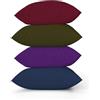 ggaimwf Tinta unita Copricuscino in lino per divano Rosso Marina Militare Viola Cuscino per letto Buio Colore vintage Fatto a mano Piazza Federe per cuscini con cerniera invisibile 45x45 cm Set da 4