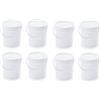 Auer Packaging 8 secchi da 1,0 l con coperchio * per alimenti * 1 litro * colore bianco * secchio di plastica * con manico in plastica 1,18 l, set da 8