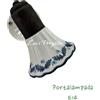 Petra Lux Faretto rustico orientabile lavorato a mano in ceramica nero-rame scuro con decoro ALLORO filo BLU 1XE14 - 40064FBAL/20