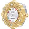 JewelryWe Orologio da dito da uomo e donna con elastico rotondo al quarzo, Anello Orologio Stile Semplice, con Zircone Lucido Fiore,Regalo per Natale