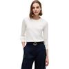 Tommy Hilfiger Donna Pullover Jersey Fine con Scollo Rotondo, Avorio (Ivory Petal), XS