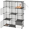 VEVOR Gabbia per Gatti a 4 Livelli 104,1 x 35,5 x 139,7 cm da Interno, Box Fai Da Te con Lettiera, Struttura in Filo Metallico Rimovibile, Colore Nero, per 1-2 Gatti Furetti e Animali Piccola Taglia