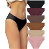 FINETOO 6 Pezzi Slip Senza Cuciture Donna Pantaloni a Vita Bassa Mutande Invisibili Biancheria Intima Sexy Biancheria Intima Comoda Mutandine Bikini Confezione Multipla