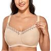 Gratlin Reggiseno Allattamento Cotone maternità Senza Ferretto Morbido Taglie Forti Beige 4D