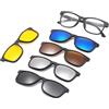 Embryform 5-Pack Occhiali da Sole Polarizzati Clip-on+1 Frame,Occhiali da Sole Clip On Polarizzati Magnetici Telaio in Plastica per Guida Notturna