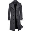 Bauzuoyo Trench da uomo Freizeit Business Mantelli Lunghi Trench da uomo Giacca Comoda e Calda Regular Fit Giacca in Pile Giacca da uomo a Maniche Medie con Doppiopetto Windbreaker Moda Abbigliamento