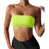 FIGKICKSEN Reggiseno a fascia da donna senza spalline, senza cuciture, reggiseno imbottito antiscivolo, reggiseno push-up senza fili, #1 giallo., M
