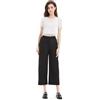 GLOWELFA Pantaloni corti da donna, estivi 7/8, leggeri, elasticizzati, con tasche - nero, bianco, rosso, cachi, pantaloni corti casual chic per vacanze, ufficio, casa, sport, escursionismo, Nero , M