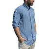 TIPO'S Camicia Uomo Puro Lino Made in Italy Art. 200 Manica Lunga TG. M, L, XL, XXL, XXXL Estate 2018 (XL, Celeste Polvere)