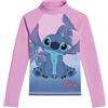 United Labels Lilo & Stitch Maglia UV 30 per Bambina Maniche Lunghe, Rosa/Blu, 122/128