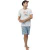 Disney Pigiama a maniche corte Stitch Beach da uomo, Grigio diaspro, M