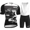 HULG Tuta Ciclismo Uomo,completo Uomo Manica Corta,completi Ciclismo Squadre,Tuta Da Triathlon Imbottita 9D, Traspirante E Ad Asciugatura Rapida, Ideale Per Allenamenti Di Ciclismo (Color-08-A,S)