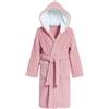 JiAmy Accappatoio in pile con cappuccio per ragazze, vestaglia in flanella soffice, caldo pigiama da notte per bambini, comodo loungewear, rosa, 10-12 Years