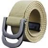 KONGNY Cinture In Tela Da Uomo Cintura Tattica Con Cinturino Da Uomo Per Cinture Con Fibbia Ad Anello, Cachi, 140cm
