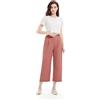 GLOWELFA Pantaloni corti da donna, estivi 7/8, leggeri, elasticizzati, con tasche - nero, bianco, rosso, cachi, pantaloni corti casual chic per vacanze, ufficio, casa, sport, escursionismo, rosso, S
