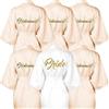 ASMIZ 6 accappatoi da damigella d'onore per matrimoni, champagne chiaro e bianco, kimono da donna, abiti da sposa in raso, abiti da sposa in seta, per proposta di addio al nubilato regalo