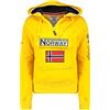 Geographical Norway Gymclass Lady - Felpa Donna Zip Hoodie Tasche - Pile Donna Maglione Manica Lunga Giacca Cappuccio - Abito Ideale Primavera Estate Autunno Inverno Stagione (Mostarda XL)