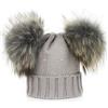 Brillabenny Cappello Cuffia Doppio PON PON Vera Pelliccia 1-5 Anni Cappellino Bambina Strass Hat Baby Fur Crystal Luxury