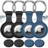 Joremx per AirTag Portachiavi, 4 Pack (2 Blu marino+2 Nero)