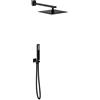 OTTONE MELODA Kit doccia Axum Dark Mirror nero con doccetta e soffione in acciaio inox dotati di ugelli anticalcare