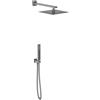 OTTONE MELODA Kit doccia Axum Nickel Spazzolato con soffione orientabile e doccetta, dotati di ugelli anticalcare