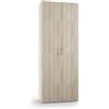 TERRANEO Scarpiera TERRANEO mobile multiuso 2 ante apertura battente, L 73 x H 195 x P 35 cm 21 paia, bianco ante olmo