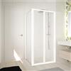 Leroy Merlin Box doccia con ingresso frontale pieghevole L 90 x H 195 cm, in vetro trasparente SP. 5 mm, profilo bianco cromato Ocean
