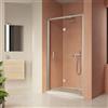 NOVELLINI Porta doccia soffietto L 86-92 cm x H 200 cm in vetro trasparente SP. 6 mm, profilo silver, serie Era