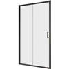 NOVELLINI Porta doccia scorrevole L 116-122 cm x H 200 cm in vetro trasparente SP. 6 mm, profilo nero, serie Era