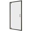 NOVELLINI Porta doccia battente L 76-82 cm x H 200 cm in vetro trasparente SP. 6 mm, profilo nero, serie Era