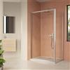 NOVELLINI Porta doccia scorrevole L 156-162 cm x H 200 cm in vetro trasparente SP. 6 mm, profilo silver, serie Era
