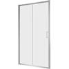 NOVELLINI Porta doccia scorrevole L 116-122 cm x H 200 cm in vetro trasparente SP. 6 mm, profilo silver, serie Era