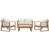 NATERIAL Salotto da giardino per 4 persone giallo Solaris NATERIAL con cuscini in poliestere beige