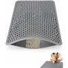 VAEIORP VAEIОРР Tappetino Lettiera Gatto 30x30 cm, Tappeto Lavabile con Trappola Sabbia Antiscivolo, Struttura Porosa per Catturare Granuli Caduti e Proteggere Pavimenti (1 Pz, Grigio)