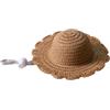 Generic Sombrero in tessuto naturale, 14 x 4,5 cm, copricapo in paglia traspirante, accessorio regolabile, gite in spiaggia, protezione solare, feste in giardino, abiti per vacanze