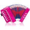 Horse Fisarmonica a Bottoni da 10 tasti Principianti Strumenti Musicali per Bambini Leggeri e Rispettosi Dellambiente(rosa)