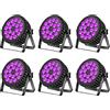 DELIBANG Par LED UV RGB Luci Palcoscenico Discoteca DJ Faretti 18 LED Par DMX Auto Sound 200W, 8CH Alluminio Fari LED Effetti Luce Stroboscopica Discoteca DJ per Festa Show Halloween Natale-6