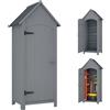 Outsunny Capanno Porta Attrezzi da Giardino 77.5x54.2x179.5cm Grigio
