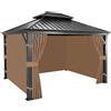 Qdreclod Set 4 Teli Laterali di Ricambio per Gazebo 3x3,6m, Tende Impermeabili in Tessuto Oxford 300D con Cerniera, Incl. Ganci per Giardino e Terrazza (Kaki)